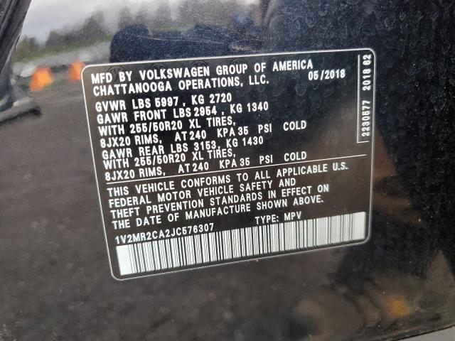 1V2MR2CA2JC576307 - 2018 VOLKSWAGEN ATLAS SEL Qara foto 14