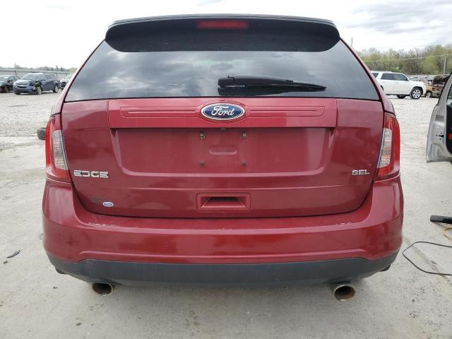 2FMDK3JC4DBB19434 - 2013 FORD EDGE SEL RED photo 6