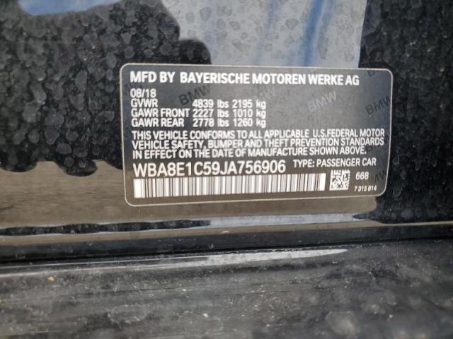 WBA8E1C59JA756906 - 2018 BMW 330E BLACK photo 13