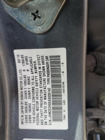 JHMZE2H5XAS036142 - 2010 HONDA INSIGHT LX GRAY photo 13