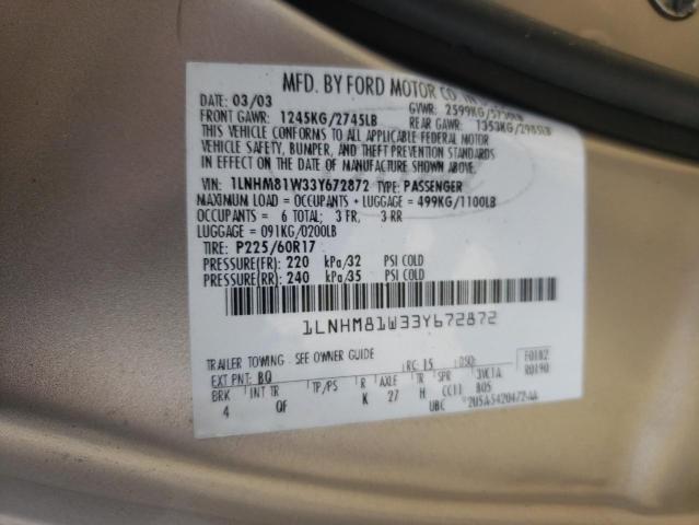 1LNHM81W33Y672872 - 2003 LINCOLN TOWN CAR EXECUTIVE SILVER photo 12