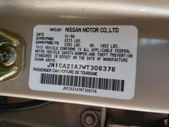 JN1CA21A7WT306376 - 1998 NISSAN MAXIMA GLE BEIGE photo 12