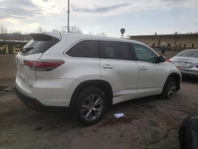 5TDBKRFH0ES069604 - 2014 TOYOTA HIGHLANDER LE WHITE photo 3