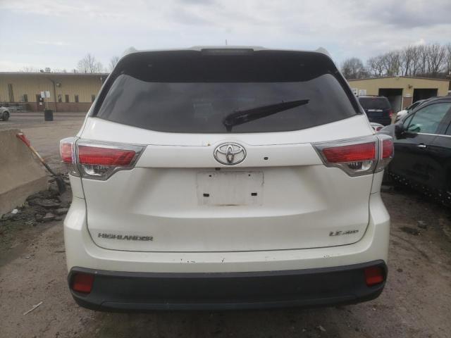 5TDBKRFH0ES069604 - 2014 TOYOTA HIGHLANDER LE WHITE photo 6