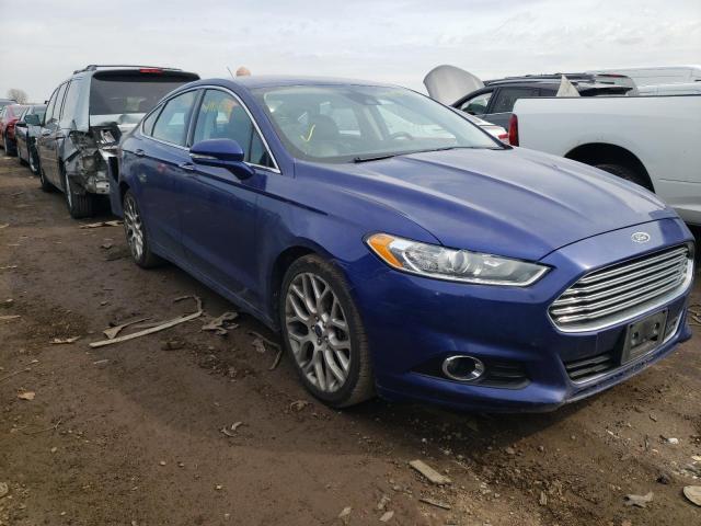 3FA6P0D91DR357990 - 2013 FORD FUSION TITANIUM BLUE photo 4