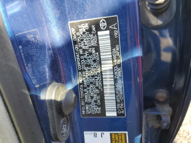 JTDKN3DU4A0010654 - 2010 TOYOTA PRIUS BLUE photo 12