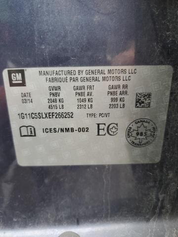1G11C5SLXEF266252 - 2014 CHEVROLET MALIBU 1LT BLUE photo 12