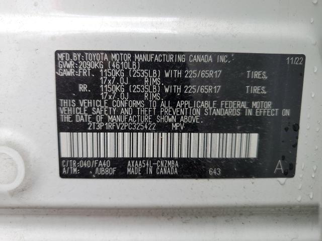 2T3P1RFV2PC325422 - 2023 TOYOTA RAV4 XLE WHITE photo 13