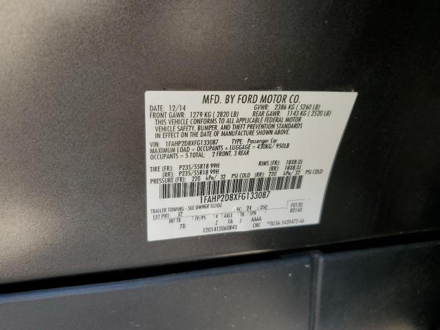 1FAHP2D8XFG133087 - 2015 FORD TAURUS SE GRAY photo 13