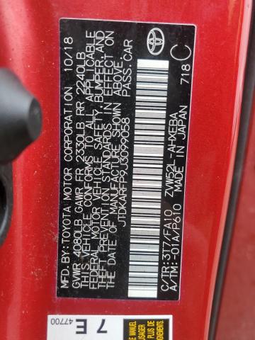 JTDKARFP9J3099058 - 2018 TOYOTA PRIUS PRIM 红色 照片 12