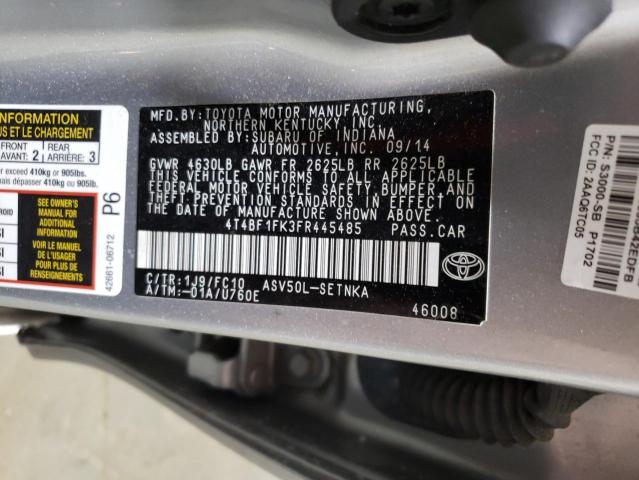 4T4BF1FK3FR445485 - 2015 TOYOTA CAMRY LE SILVER photo 12