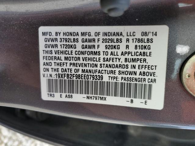 19XFB2F98EE079339 - 2014 HONDA CIVIC EXL Boz foto 12