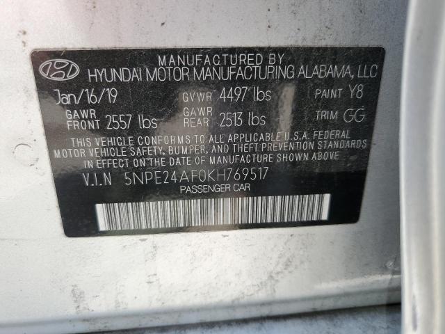 5NPE24AF0KH769517 - 2019 HYUNDAI SONATA SE SILVER photo 12