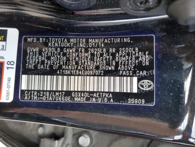 4T1BK1EB4EU097072 - 2014 TOYOTA AVALON BASE Qara foto 12
