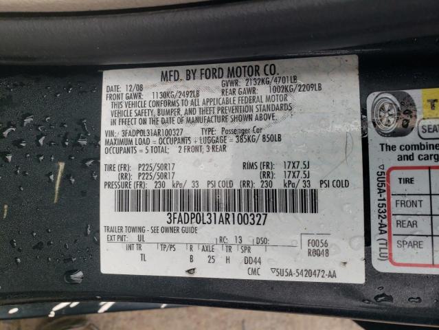 3FADP0L31AR100327 - 2010 FORD FUSION HYBRID GREEN photo 13