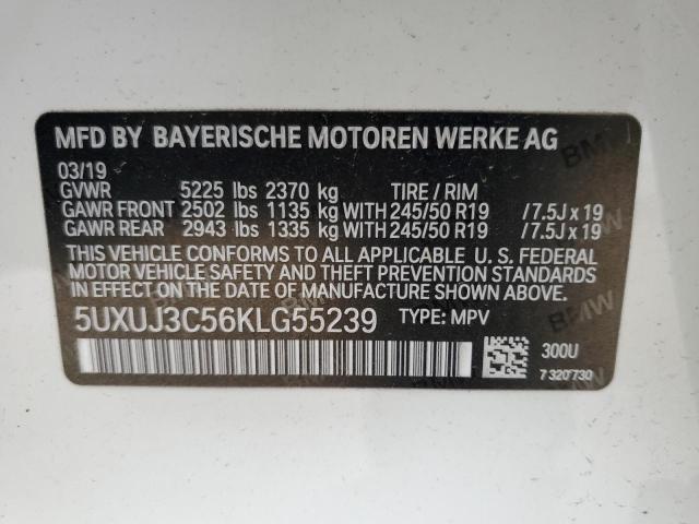 5UXUJ3C56KLG55239 - 2019 BMW X4 XDRIVE30I WHITE photo 13
