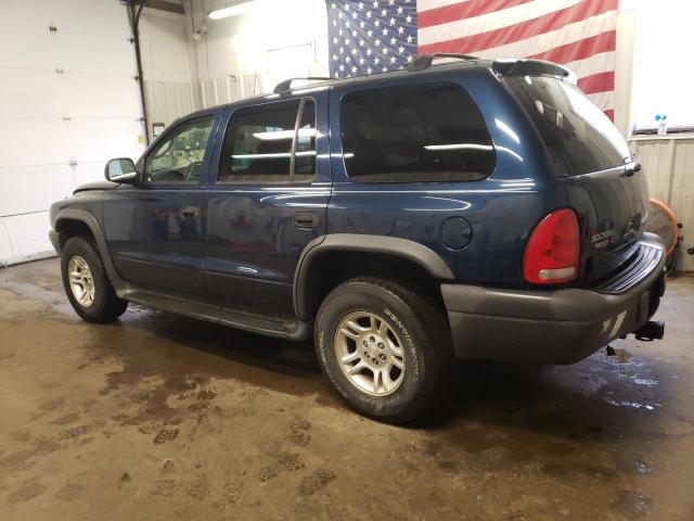 1D4HS38Z13F606932 - 2003 DODGE DURANGO SPORT BLUE photo 2