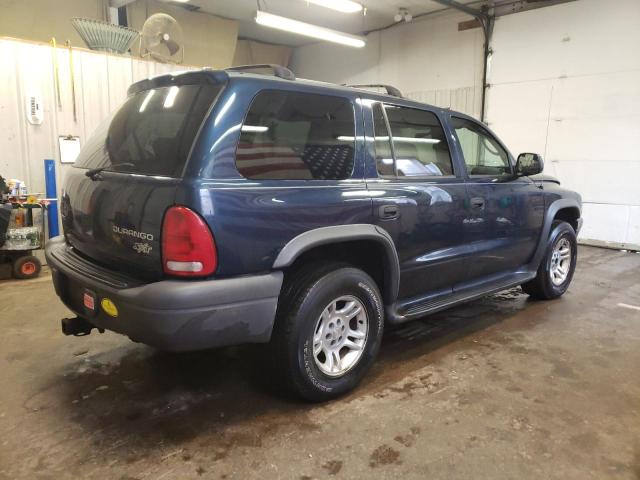 1D4HS38Z13F606932 - 2003 DODGE DURANGO SPORT BLUE photo 3