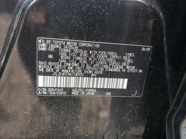 JTLZE4FE9A1100925 - 2010 TOYOTA SCION XB BLACK photo 12