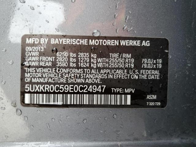 5UXKR0C59E0C24947 - 2014 BMW X5 XDRIVE35I GRAY photo 13