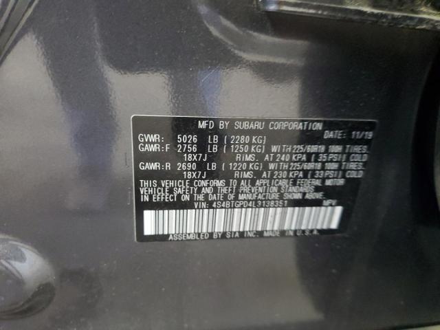 4S4BTGPD4L3138351 - 2020 SUBARU OUTBACK TOURING LDL Մոխրագույն լուսանկար 13