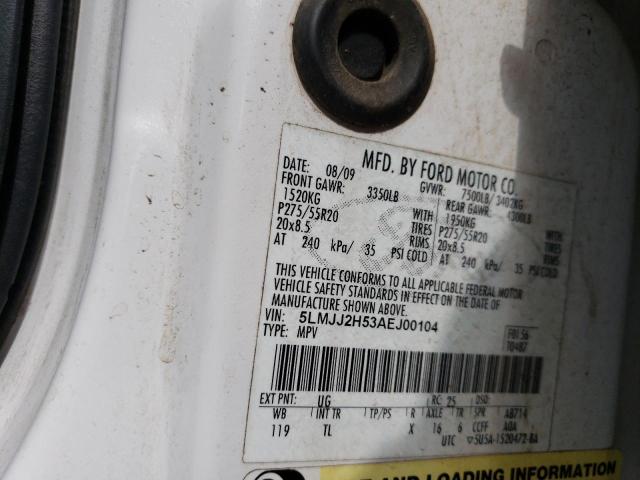 5LMJJ2H53AEJ00104 - 2010 LINCOLN NAVIGATOR 白色 照片 13