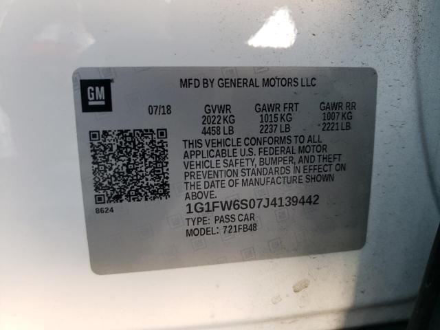 1G1FW6S07J4139442 - 2018 CHEVROLET BOLT EV LT WHITE photo 12