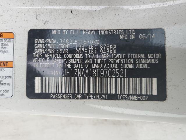 JF1ZNAA18F9702521 - 2015 TOYOTA SCION FR-S 白色 照片 12