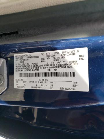 5LMCJ3D97KUL07609 - 2019 LINCOLN MKC RESERVE Mavi foto 12