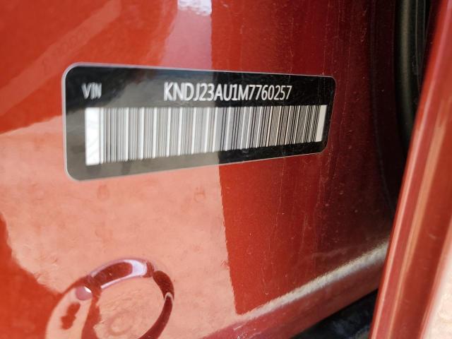 KNDJ23AU1M7760257 - 2021 KIA SOUL LX RED photo 12