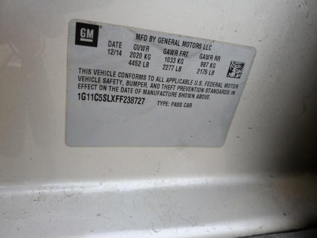 1G11C5SLXFF238727 - 2015 CHEVROLET MALIBU 1LT 米色 照片 12