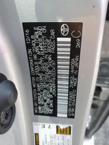 JTDKARFP4H3004187 - 2017 TOYOTA PRIUS PRIM ვერცხლისფერი ფოტო 12