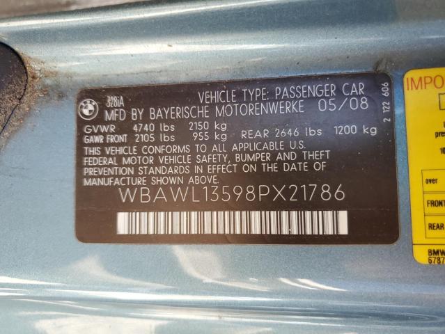 WBAWL13598PX21786 - 2008 BMW 328 I BLUE photo 12