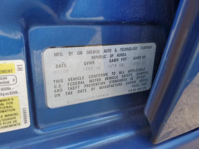 KL1TD66E69B344464 - 2009 CHEVROLET AVEO LS 蓝色 照片 12