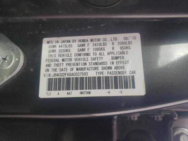 JH4CU2F66AC037593 - 2010 ACURA TSX GRAY photo 12