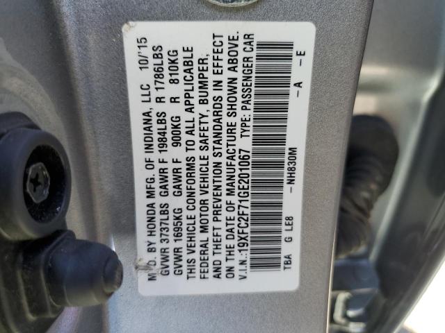 19XFC2F71GE201067 - 2016 HONDA CIVIC EX SILVER photo 12