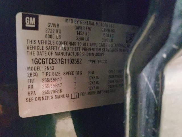 1GCGTCE37G1103592 - 2016 CHEVROLET COLORADO LT GREEN photo 12