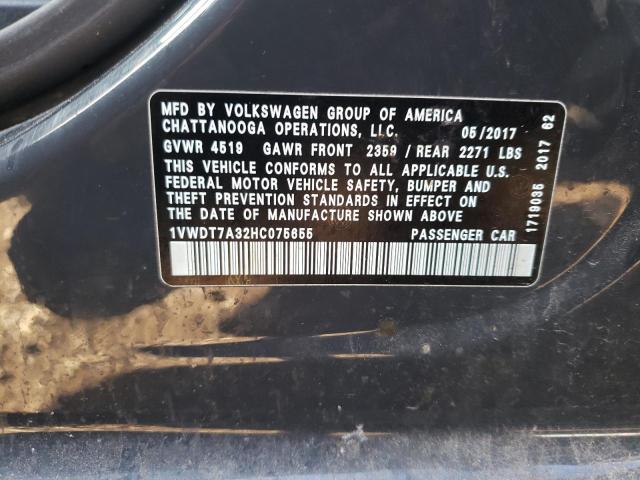 1VWDT7A32HC075655 - 2017 VOLKSWAGEN PASSAT R-LINE Grau Foto 12