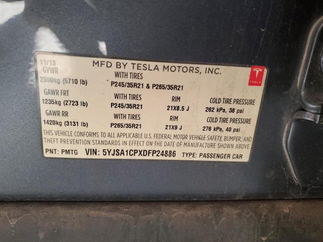 5YJSA1CPXDFP24886 - 2013 TESLA MODEL S GRAY photo 13