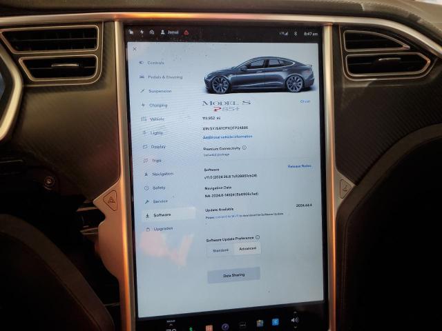 5YJSA1CPXDFP24886 - 2013 TESLA MODEL S GRAY photo 9