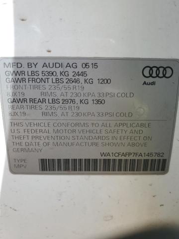 WA1CFAFP7FA145782 - 2015 AUDI Q5 PREMIUM WHITE photo 12