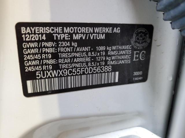 5UXWX9C55F0D56388 - 2015 BMW X3 XDRIVE28I WHITE photo 14