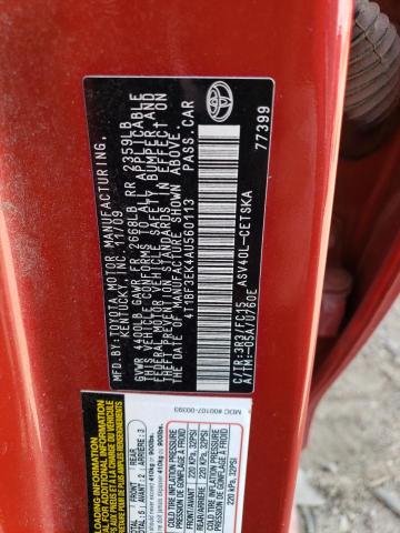 4T1BF3EK4AU560113 - 2010 TOYOTA CAMRY BASE RED photo 13