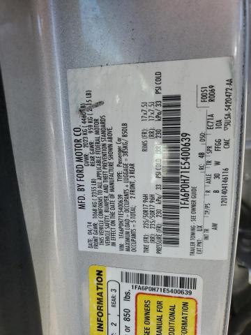 1FA6P0H71E5400639 - 2014 FORD FUSION SE SILVER photo 13