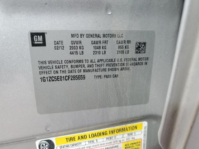 1G1ZC5E01CF285659 - 2012 CHEVROLET MALIBU 1LT SILVER photo 12