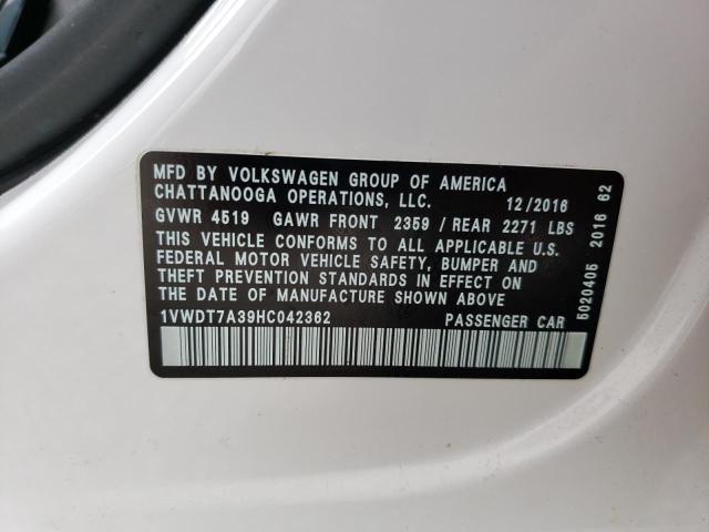 1VWDT7A39HC042362 - 2017 VOLKSWAGEN PASSAT R-LINE Ağ foto 12