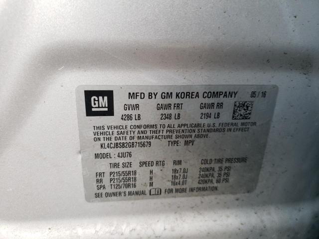KL4CJBSB2GB715679 - 2016 BUICK ENCORE CONVENIENCE 银色 照片 13