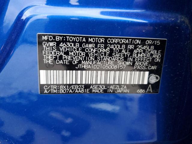 JTHBA1D21G5008157 - 2016 LEXUS IS 200T BLUE photo 13