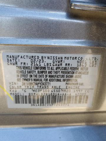 3N1AB8CV4PY243771 - 2023 NISSAN SENTRA SV CHARCOAL photo 13