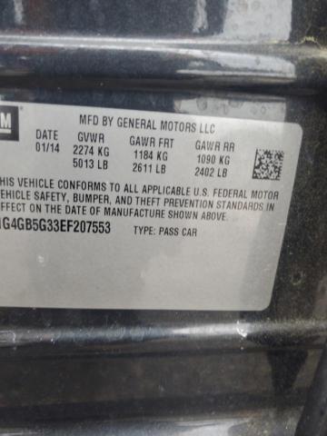 1G4GB5G33EF207553 - 2014 BUICK LACROSSE GRAY photo 12